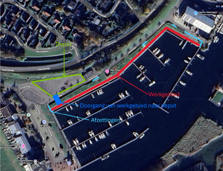 Vervangen beschoeiing in de Jachthaven van Kamperland